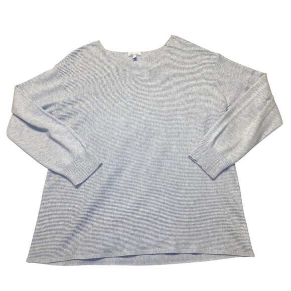 Ella Moss Sweaters - Ella Moss Ribbed V Neck Long Sleeve Sweater oatmeal Size‎ L wool blend